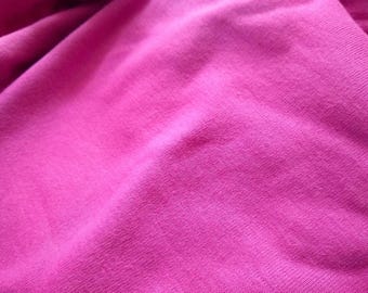 Pink Cotton rib knit jersey fabric -by the yard 36 x 60 inches