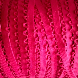 3, 6 or 10 yards Elastic for lingerie and general sewing; 3/8&quot; wide red picot edge, Choose 3,  6, or 10 yard options