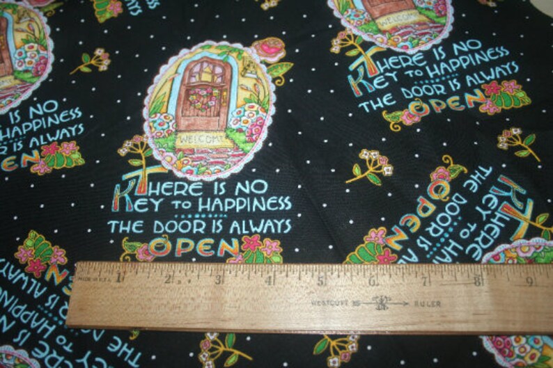 Mary Engelbreit Key to Happiness The door is always open cotton fabric OOP piece 18 x 22. Fat Quarters or bty image 5