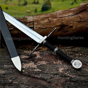 Handmade Witcher Sword Master Sword OF Geralt Of Rivia Feline Steel Silver Sword Personalized Birthday Gift for Him