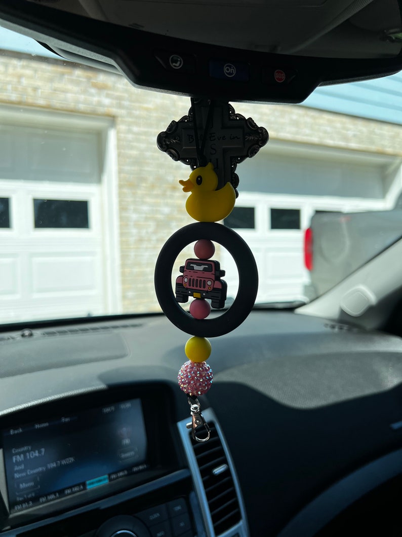 Silicone Beaded Car Charm Rear View Mirror Charm Car Etsy