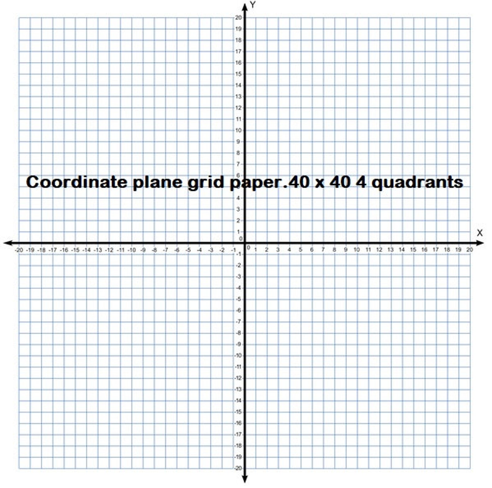 Printable Grid/graph Paper. Digital Bundle. Templates. Quadrant ...