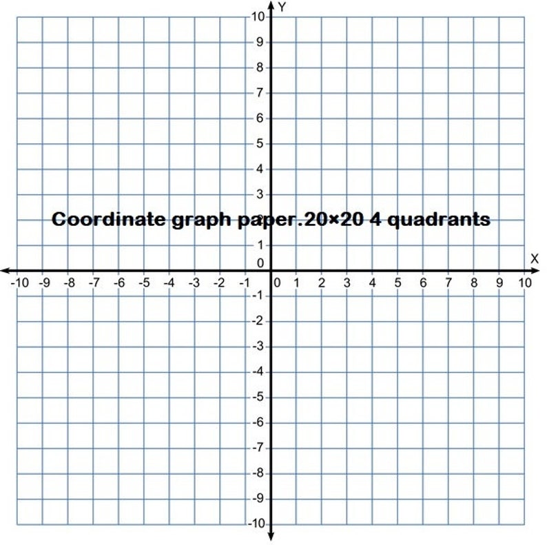 Printable Grid graph Paper Digital Bundle Templates Quadrant 