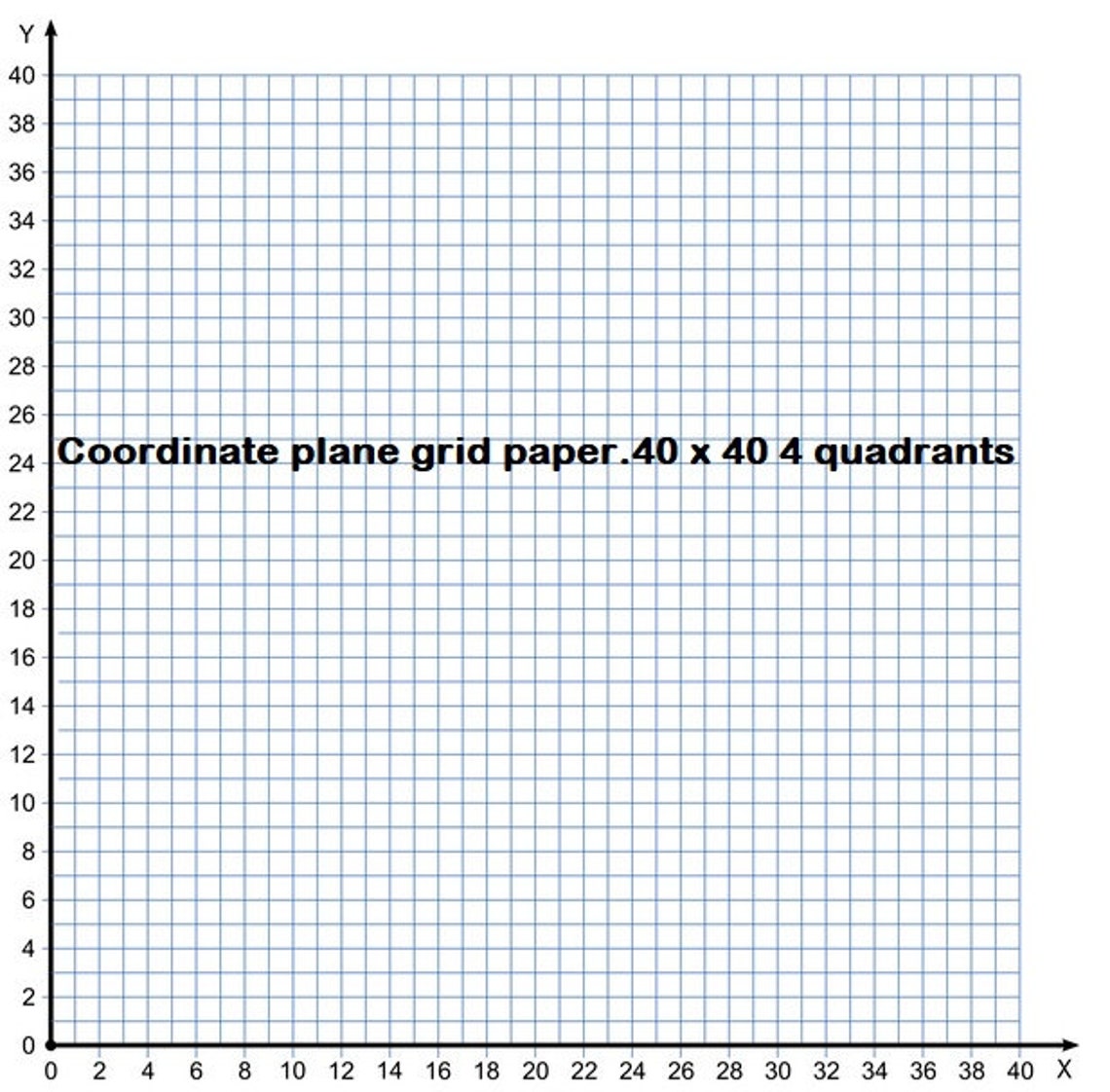 Printable Grid/graph Paper. Digital Bundle. Templates. Quadrant