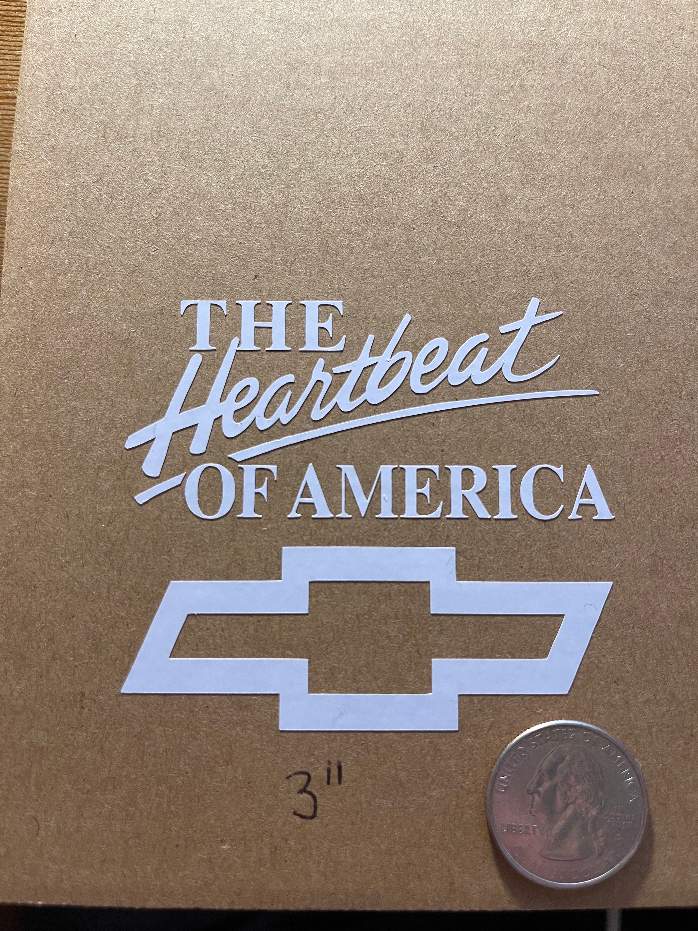 CHEVY Heartbeat of America Sticker Emblem Underneath - Etsy