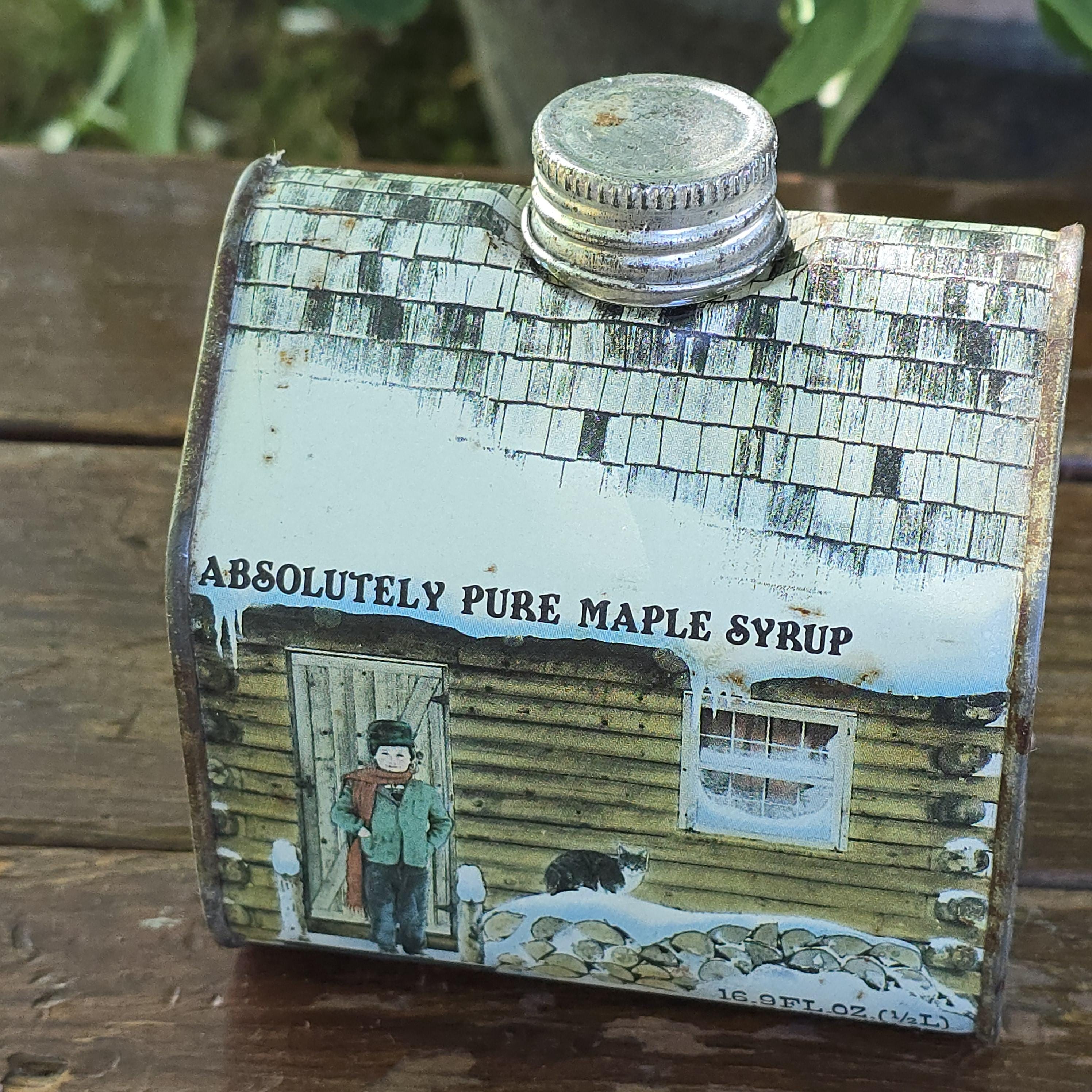 Vintage Log Cabin Syrup Tin - Etsy