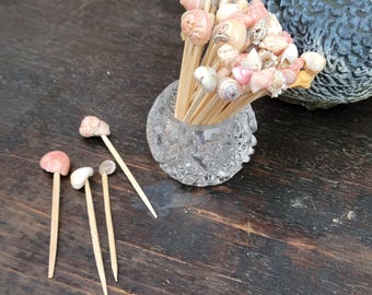 Vintage Seashell Appetizer Picks: Beach Bar Charcuterie (Set of 40)