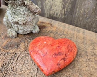 Vintage Red Marbled Heart Paperweight