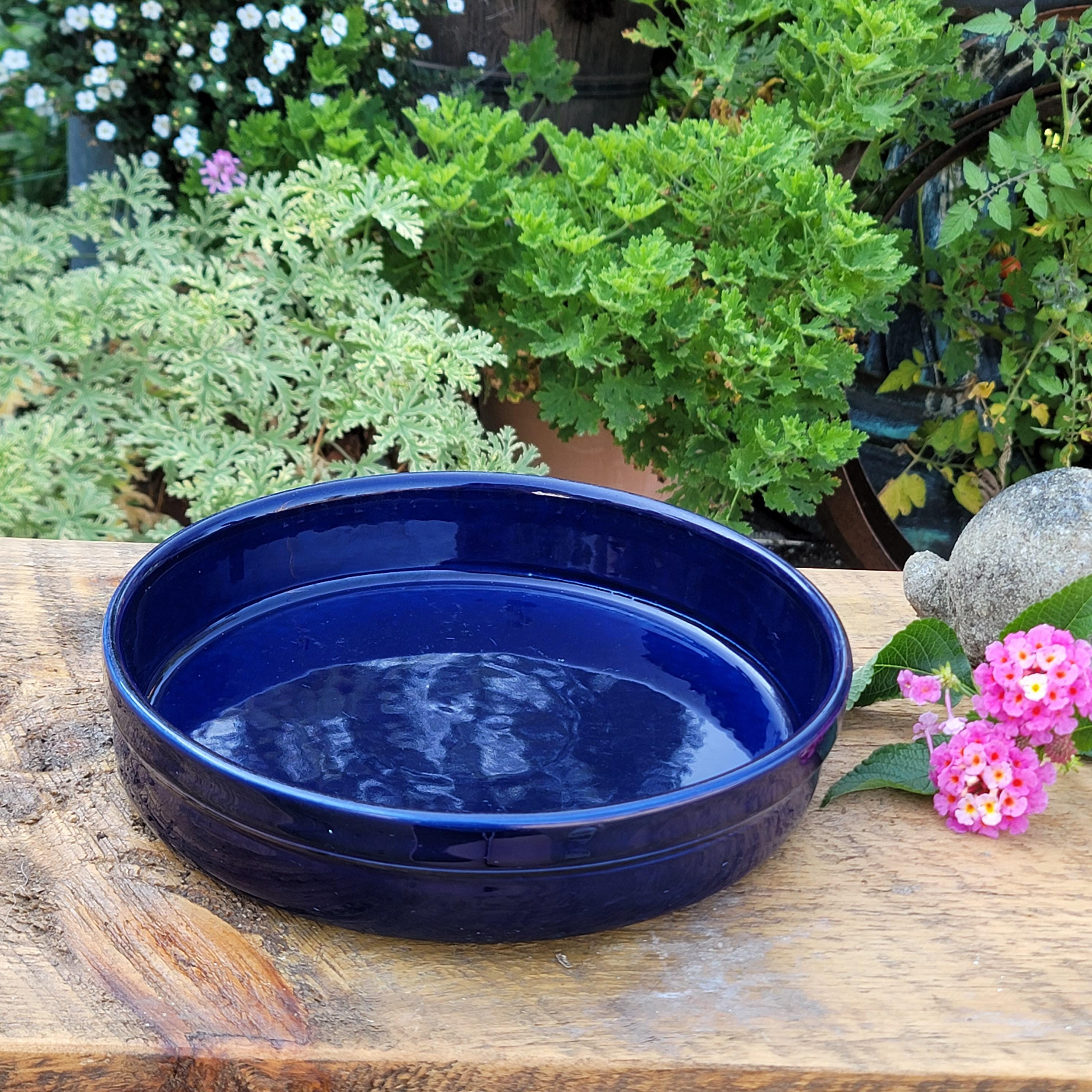 Cobalt Blue Vegetable Baker, Vintage Blue Stoneware, Round Stoneware Dish