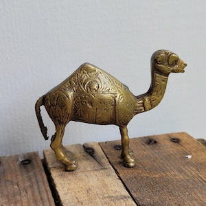 Brass Camel, Vintage Camel, Molded Camel, Nativity Set Animal