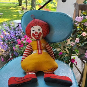 Vintage 1970s Ronald McDonald Cloth Doll, Retro McDonald’s Mascot Plush Toy, McDonald&#39;s Memorabilia, Stuffed Ronald Toy, Vintage McDonald&#39;s