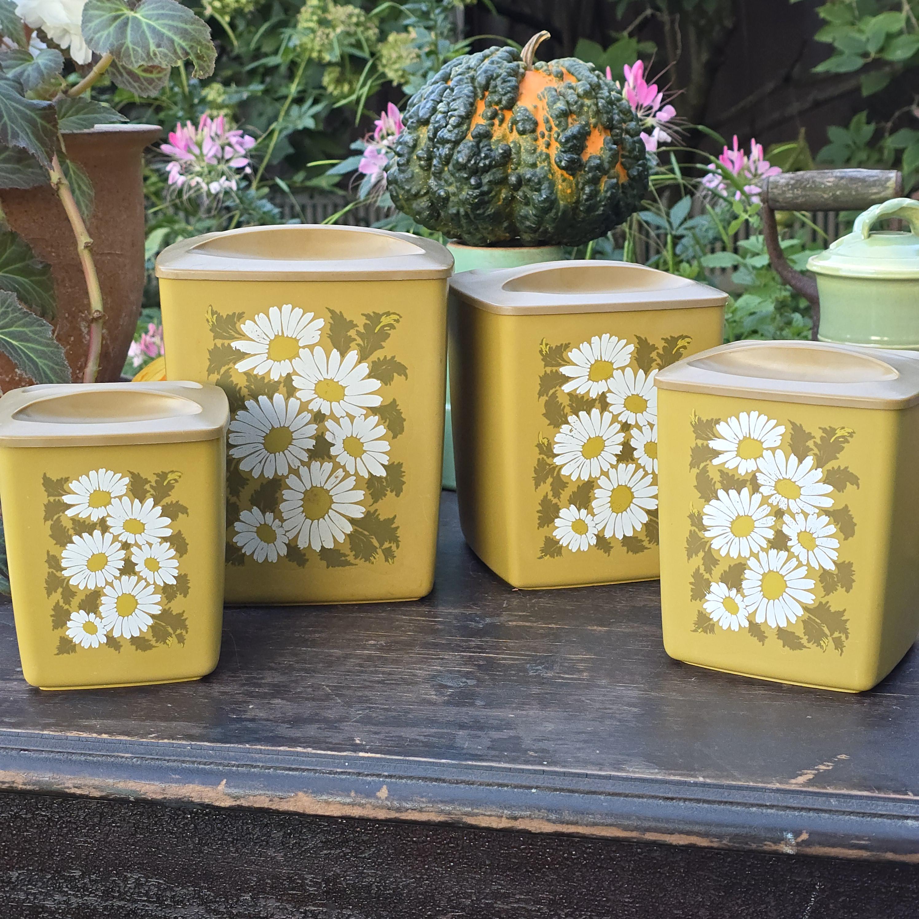 Vintage Flower Canister Sets - Etsy