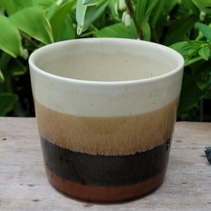 Small Brown Ceramic Pot, Brown Glazed Pot Planter, Crockery Pot, Earth Tones Pot