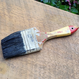 Vintage Montgomery Ward Paint Brush: Chippy Rustic Home Decor Prop