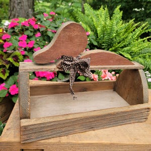 Vintage Wood Duck Tote Box  Rustic Farmhouse Storage, Primitive Country Decor, Duck Cabin Accent, Old Wood Tool Box, Hand Made Shoe Shine