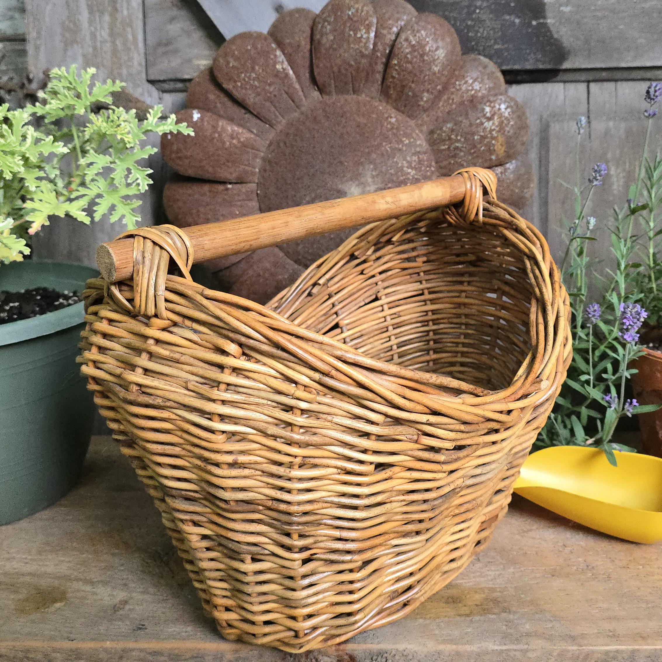 Vintage Wood Basket With Handle - Etsy Vintage Wood Basket With Handle - Etsy