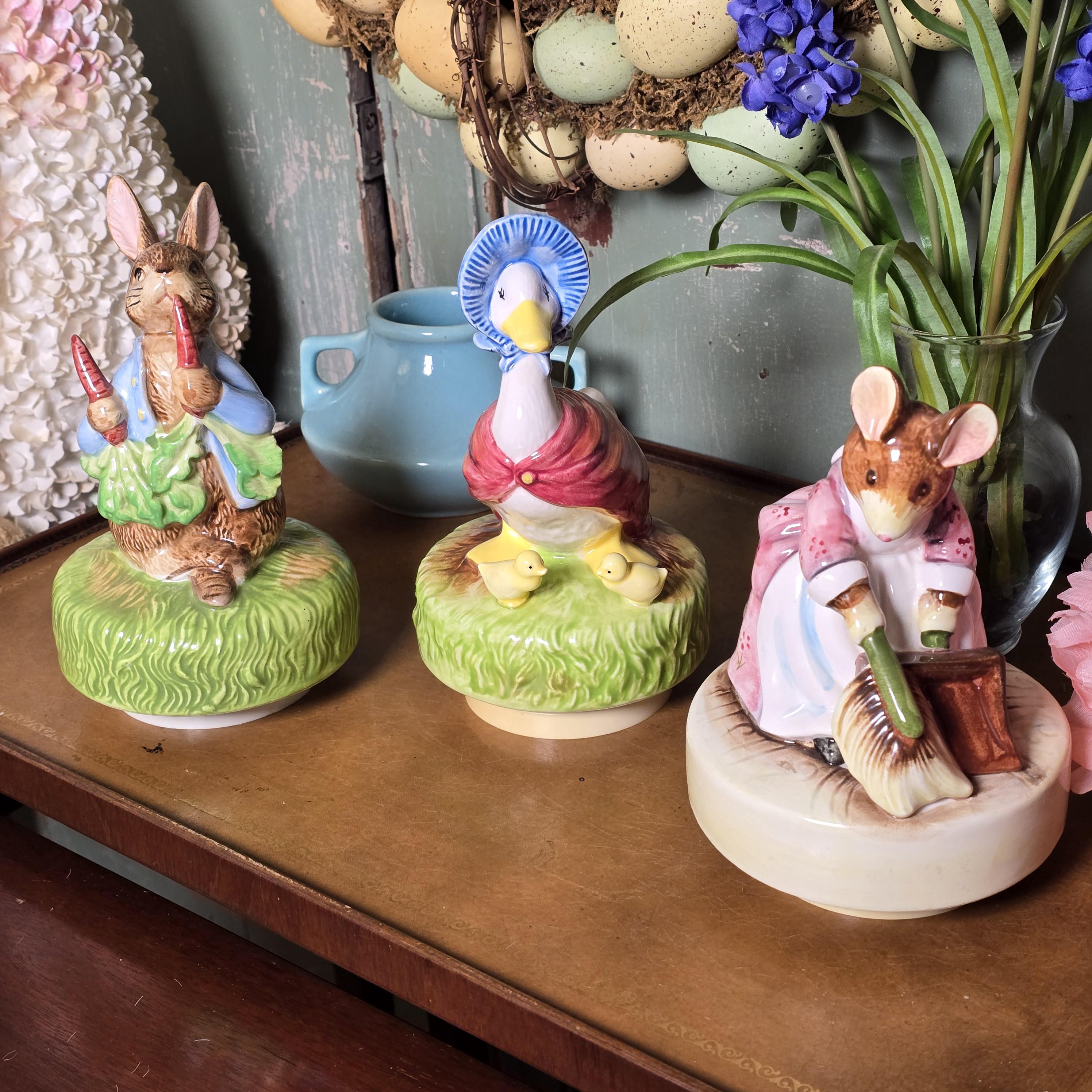 Vintage Schmid Music Box Japan, Beatrix Potter, Puddle Duck, Peter