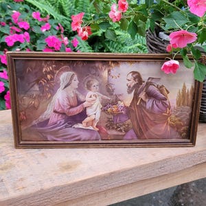 Antique Chromolithograph Print The Holy Family, Giovanni Art Nouveau Print, Gallery Wall Art, Original Framed Print, 19th Century Art Litho