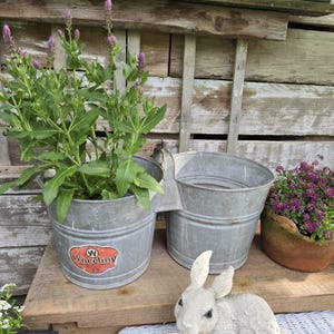英国製 ガルバナイズド 1/2GALLON ブリキ イングランド アンティーク Vintage Double Galvanized Bucket - Etsy