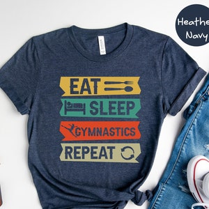Eat Sleep Gymnastics Repeat Shirt, Gymnastics Mom Shirt, Gymnastics Party Shirt, Gymnastics Coach Tee, Gymnastics Girl Gift