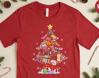 Sewing Machine Christmas Tree Shirt, Quilting Shirt, Sewing Lover T-Shirt, Christmas Tailor Gift, Sewing Christmas Shirt