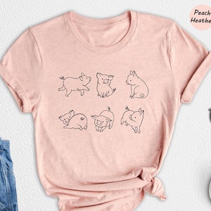 Cute Pigs T-Shirt, Pig Lover Tee, Pig Lover Gift, Cute Farmer Apparel, Animal Lover Gift, Pig Lover Shirt