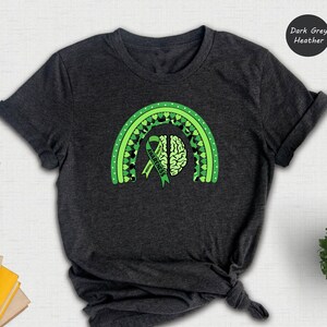 In May We Wear Green Mental Health Awareness Shirt, Anxiety Shirt, Mental Health Shirt, Anxiety Green Rainbow Tee, Cancer Warrior Tee