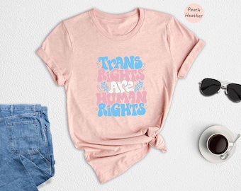 Camiseta "Los derechos trans son derechos humanos", camiseta "Protege a las personas trans", camiseta "Orgullo transgénero", camiseta "Derechos LGBTQ"