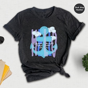 Anchor T-shirt, Ocean Theme Shirt, Beach Vibes Tee, Nautical Graphic Tee, Summer Vacation Top