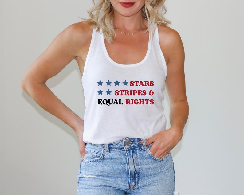 Stars And Strips Equal Rights Tank Top, Reproductive Tank Top, American Tank Top, Stars And Strips Shirt image 1