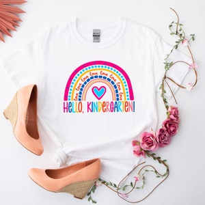 Hello Kindergarten Shirts, Teacher Appreciation Tee, Teach Love Inspire Shirt, Back To School Shirt, First Grade Teacher Tee