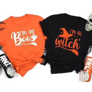 I&#39;m His Witch Shirt, I&#39;m Her Boo Shirt, Halloween Matching Shirt, Couples Halloween Shirt, Matching Shirt, Halloween Shirt, Trick Or Treat