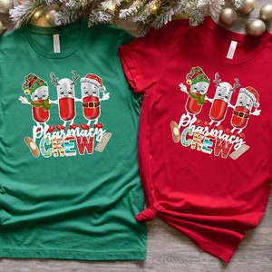 Pharmacy Christmas Tree Shirt, Christmas Pharmacy Squad, Pharmacy Tech Shirt, Pharmacist Gift, Pharmacy Christmas Tee image 2