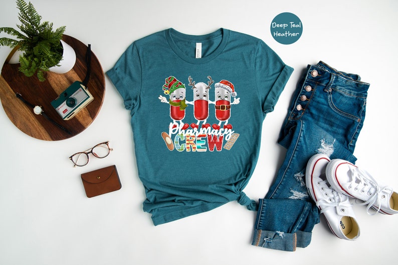 Pharmacy Christmas Tree Shirt, Christmas Pharmacy Squad, Pharmacy Tech Shirt, Pharmacist Gift, Pharmacy Christmas Tee image 5