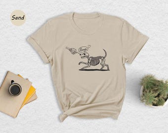 Comfort Colors™ Dog Skeleton Boop Shirt, Funny Halloween Dog Lover Tee, Spooky Dog Mom Gift, Skeleton Dog Shirt