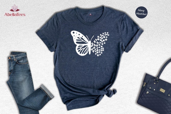 Weed Butterfly Shirt, Butterfly Tee, Nature T-Shirt, Cute Weed Shirt, Butterfly Tee, Nature Lover Gift, Butterfly Collector Tee