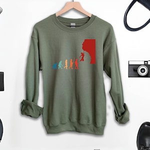 Climbing Evolution Sweatshirt, Gift For Rock Climbers Hoodie, Boulder Bouldering Tee, Mountain Climbing Indoor Outdoor Sweatshirt