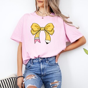 Pencil Bow Shirt, Coquette Teacher Shirt, Coquette Pencil Bow Shirt, Back To School Shirt, Teacher Appreciation Shirt, Teacher Shirt