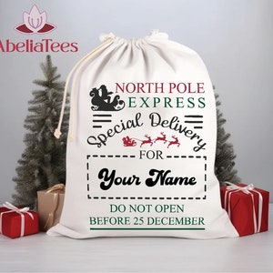 Custom Santa Sack for Christmas Gift, Xmas Toy Sack, Personalized Santa Sack, Christmas Gift Bag, Custom name Santa Sack