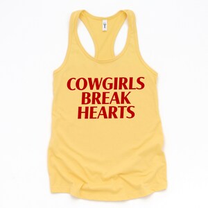 Cowgirls Break Hearts Tank Top, Funny Women Tank Tops, Women Athlete, Sarcastic Women Clothes, Y2k Women Tank Top