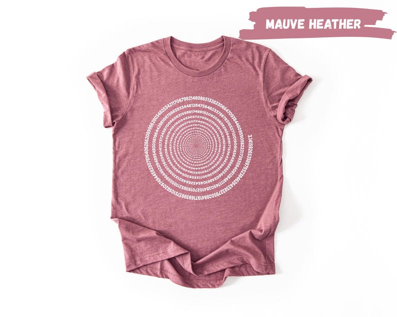 a maroon t-shirt with a white spiral design on it, laid out on a white background.
