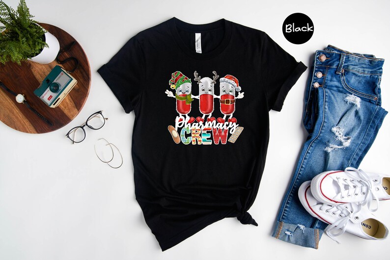 Pharmacy Christmas Tree Shirt, Christmas Pharmacy Squad, Pharmacy Tech Shirt, Pharmacist Gift, Pharmacy Christmas Tee image 3