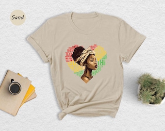 Juneteenth Heart Shirt, Juneteenth Shirt Women, Black Culture, Black History, Black Lives Matter Tee, Melanin T-shirt, Black Girl Tees