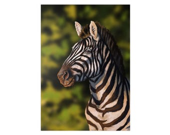 Zebra Photopaper Poster, Stylish Wall Art, Animal Decor, Home Office Accent, Gift for Animal Lovers, Wild Life Enthusiasts