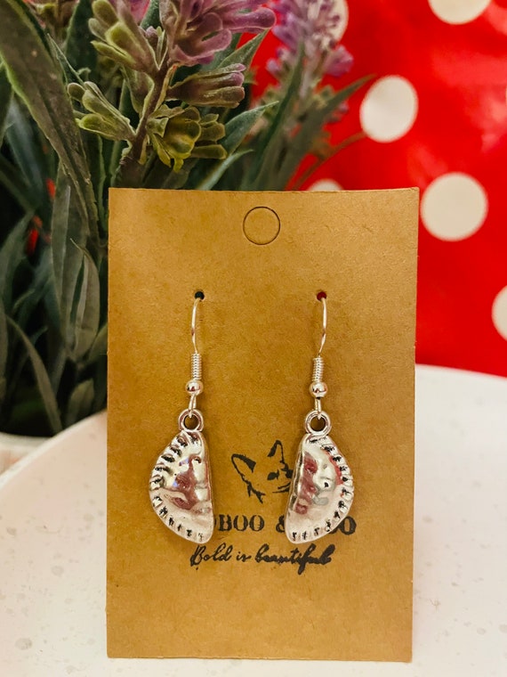 Cornish pasty earrings /  Cornwall / foodie / diet / cooking /  gift bag /  silver plated or sterling silver fish hooks
