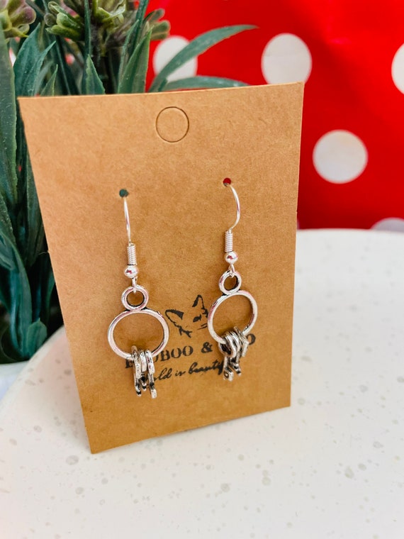 Bunch of keys earrings / 21st birthday / new house / homeowner / gift bag / silver plated or sterling silver fish hooks