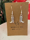 Cowboy boots earrings / country and western / fashion  / wild west / line dancing  / gift bag /  silver plated or sterling silver fish hooks