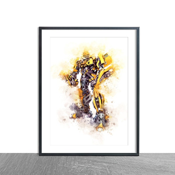 Bumblebee Transformer Wall Art Etsy