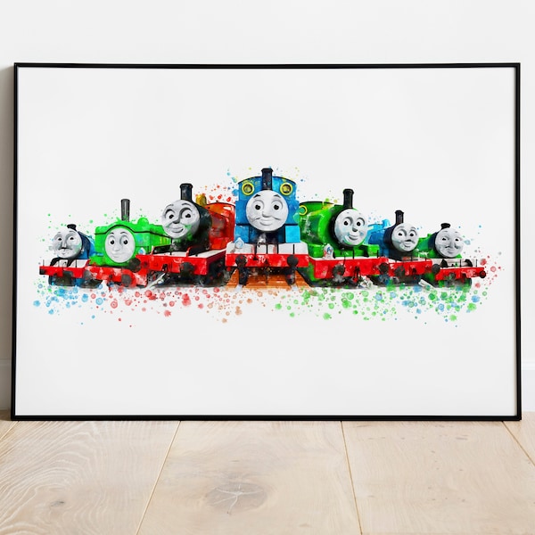 Thomas and friends Thomas the Tank Engine Watercolour Effect Wall Art Print Bedroom Nursery Boys Decor Poster Personalised gift