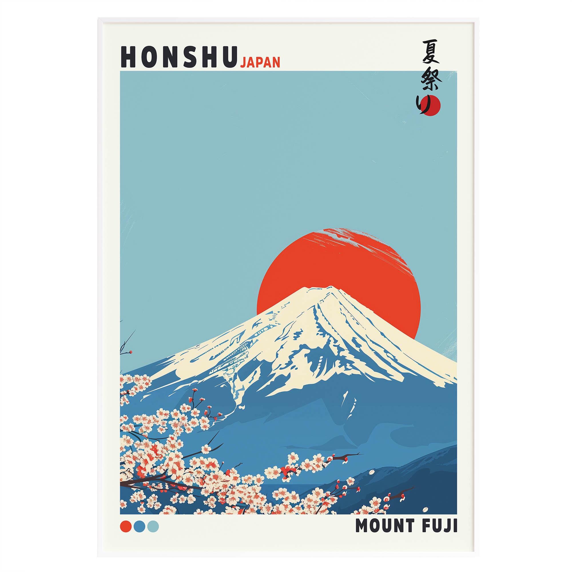 Mount Fuji Japan Travel Poster – Retro Vintage Japanese Art Print ...